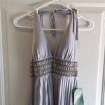 My Michelle New  Formal or Prom Halter Beaded Dress Silky Satiny Pleated Medium Photo 8
