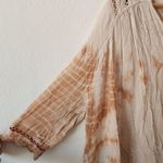 Free People Tie Dye Me Down Top Tunic Orange Sheer Dolman Sleeves Flowy Boho XS Photo 5