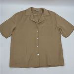ZARA  Womwen Tan Short Sleeve Shirt Photo 8