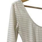 Forever 21 F21 White Long Sleeve Ribbed BODYCON mini dress, Size Small Women’s Photo 2