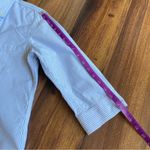 LL Bean Blue and White Stripes 3/4 Length Sleeve Button Down Shirt Oxford Cotton Size undefined Photo 6