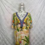 Farm Rio Farm Rio Tropical Floral V-Neck Puff-Sleeve Resort Wear Maxi Dress Size S Photo 3
