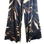 Clara Sun Woo Elegant Black Tan Cream Leaf Print Wide Photo 2