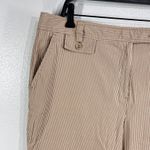 Talbots  Women's 16 Stretch Cotton Pinstripe Cropped Pants Beige Tan Straight Leg Photo 7