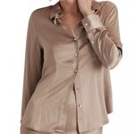 Madewell  Enzo Darted Button Up Trendy Chic Satin Shirt US Women's Size 12 NWT Photo 0