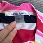 NYGARD Stripe Multicolor Long Sleeve Blouse Red Pink Yellow Size Large Photo 8