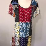 Sacred Threads Size S Dress Patchwork Art to Wear Shift Short Sleeve Mixed Print Photo 6
