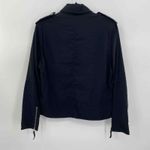 Miss Me  Asymmetrical Zip Moto Jacket Womens Small Black Cotton Zip Pockets Photo 7