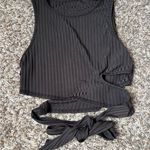 Black Sleeveless Tie Top Photo 0