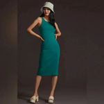 MOTHER Chin Ups Midi Dress Ribbed Tank in Move It Cadmium Green Size XS Photo 1