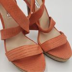 H by Halston Halston Orange Espadrille Platform Pumps Size 10 Photo 2