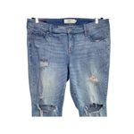 Torrid Super Distressed Boyfriend Ripped Skinny Crop Jeans 18 Blue Medium Wash Photo 1
