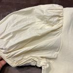 &Merci Cream Puff Sleeve Top M‎ Henley Rib Knit Stretch Romantic Cottagecore Size M Photo 3