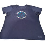 Life is Good Women's 2XL Crusher Tee Blue In Love We Trust Embroidered T-Shirt Photo 0