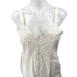 NEW MNG Cream Floral Lace Embroidered Sleeveless Cami Tank Blouse Top Size S White Photo 4