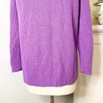 Talbots  Wool Cable Knit Mock Neck Sweater Purple Orchid Medium Photo 6