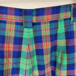 Vintage Cotton Madras Bright Plaid Shorts Sz 12 Green Photo 3