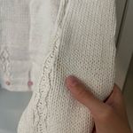 Vintage Floral Chunky Knit Sweater White Size L Photo 5