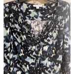 BeachLunchLounge  Blue and Green Long Sleeve Abstract Print Blouse Size S Photo 1