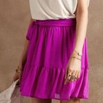 Banana Republic  Flounce Hem Mini Skirt in Dark Magenta Sz S Photo 0