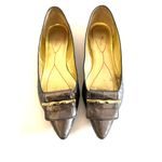Elaine Turner Julia Pewter Tortoise Print Leather Flats Sz 8.5 Photo 1