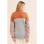 Free People Easy Street Ribbed Turtleneck Sweater Grey Multi Large Oversized Photo 2