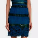 BCBGMAXAZRIA  Sequin and‎ knitted Manuela Dress, 2, Blue and Black Photo 0