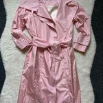 Katie Emilio pink gingham silk trench coat size 6 Photo 0