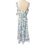 AQUA  Sleeveless Square Neck Blue Toile Crop Top & Midi Tiered‎ Skirt  Size L NWT Photo 8