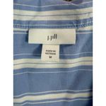 J.Jill  Striped Tunic Shirt Women Size M Blue White Collared Button Up School Photo 1