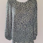 Massini  olive leopard blouse size medium Photo 0