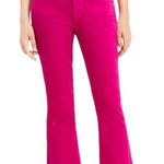 Loft Kick Crop Fuchsia Pink Raw Hem Stretch Denim Jeans Size 28/6 Photo 0