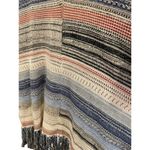 Liverpool Sleeveless Cardigan Sweater w/ Fringe Blue & Multi Color Medium, Large Photo 11