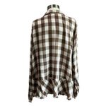 Democracy  Long Sleeve Brown & White Plaid Button Down Size 2X Photo 1
