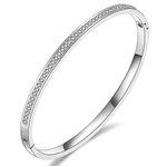 Boutique Sparkling Hinged Bangle‎ Bracelet | Yellow Gold Filled Photo 9