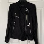 BLANK NYC NWT  Black Out Woven Moto Jacket Photo 1