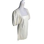frame denim Nina Puff Sleeve Leather Mini Dress Bone Womens Size Large Photo 3