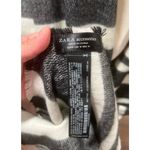 ZARA Long Blanket Scarf Black White Striped Photo 2