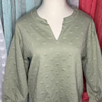 Blu Pepper Sage Green Textured Sweatshirt Photo 0