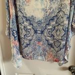 Reba  Blue/White Print Kimono Sleeve Blouse size Small Photo 7