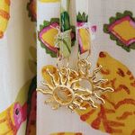 Rose + Olive Yellow Tropical Print Wide-Leg Pants NWT Size Medium Photo 5