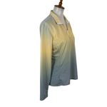 Libin Top Large‎ Yellow Gray Long Sleeve Athletic Activewear Outdoor Photo 1
