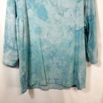 Christopher & Banks  Large Top Handmade Tie‎ Dye 3/4 Sleeve Cotton Blue Boho 434 Photo 7