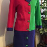 Vintage 80s Nicole Studio color block dress Size 6 Photo 1