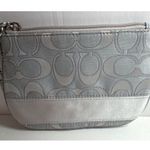 Coach Signature Gray Wristlet Pouch with mini hang tag 7”x4.5” Photo 1