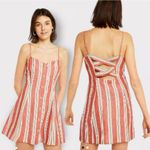 Urban Outfitters  Striped Padded Back Linen Mini Party Dress Photo 1