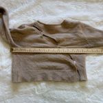 Cream Cottagecore Cutout Sweater Crop Beige Long Sleeve Women's S‎ Asymmetrical Tan Photo 6