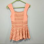 Free People ! Pink and tan/beige striped thick strap tank top size XS! Photo 4
