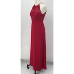Vintage Y2k Beaded Evening Gown Maxi Dress Halter Neck Empire Waist Red Womens 0 Photo 5