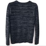 Banana Republic  Black Gray Fringe Wool Blend Knit Long Sleeve Sweater XS Photo 2